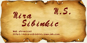 Mira Sibinkić vizit kartica